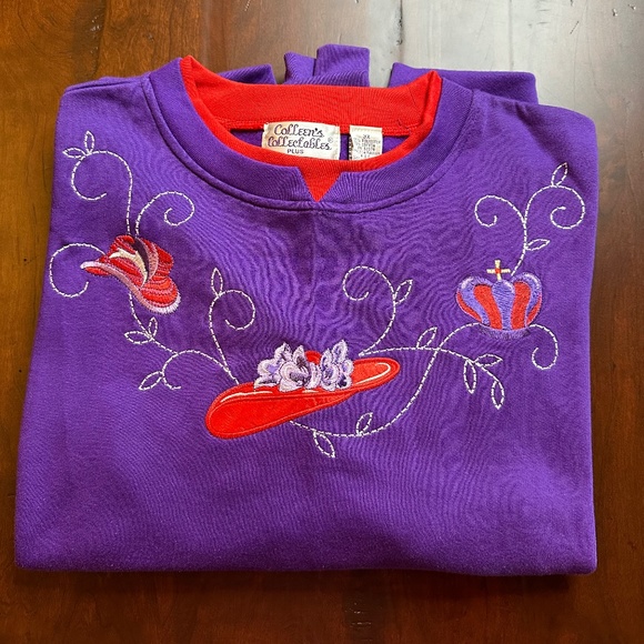 RED HATS PURPLE & RED Embroidered Sweatshirt 3X - Picture 1 of 9